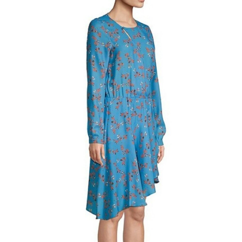 PARKER Floral Print Long Sleeves Asymmetrical Ruffled Hem Dress Size XS - NWT